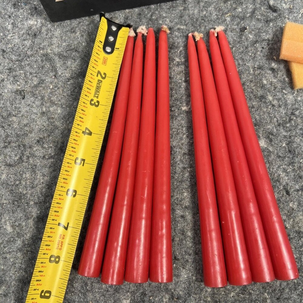 Vintage Dansk Designs France Red 8" Taper Candles Set Of 8 Style 1818 - Picture 2 of 10
